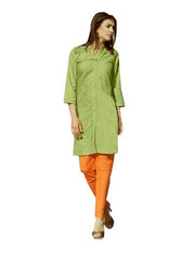 Women's Cotton Kurtis (Green, L) - GillKart