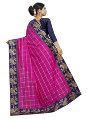 Women's Panetar Silk Saree with Blouse (Pink,5-6 mtrs) - GillKart