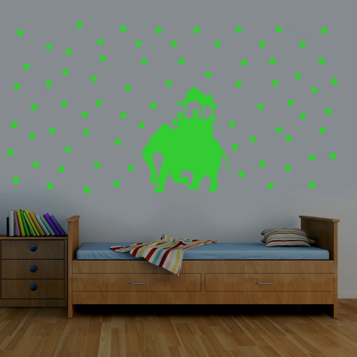 Green Kids Room Decor Radium Wall Sticker - GillKart