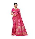 Women's Jacquard Silk Saree With Blouse (Pink,6-3 Mtrs) - GillKart