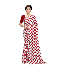 Women's Georgette Saree(W.Red,5-6 Mtrs) - GillKart