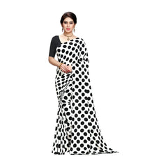 Women's Georgette Saree(W.Black,5-6 Mtrs) - GillKart