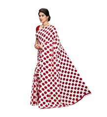 Women's Georgette Saree(W.Red,5-6 Mtrs) - GillKart