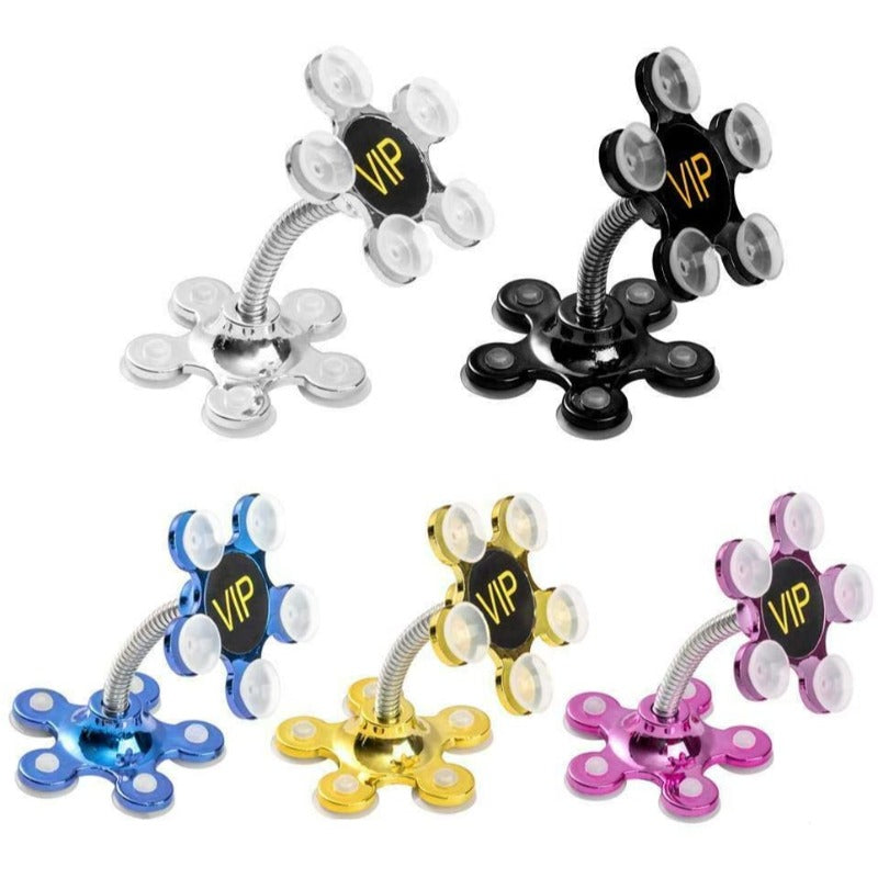 Pack Of_5 Phone Sucking Stand Flower Shape Cell Phone Holder (Color: Assorted) - GillKart