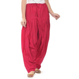 Women's Cotton Solid Patiyala (Color:Rani Pink) - GillKart