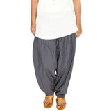 Women's Cotton Solid Patiyala (Color:Smoke Grey) - GillKart