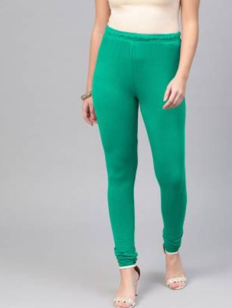 Women's Cotton Leggings (Color:Sea  Green) - GillKart