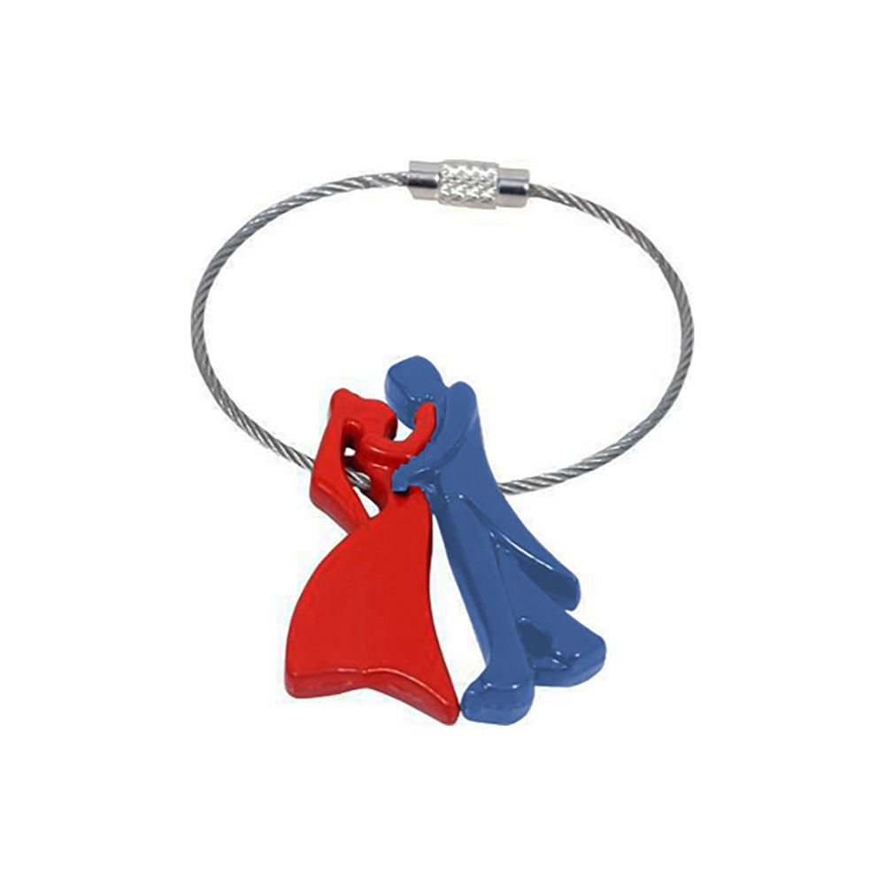 Dancing Prince and Princess Couple Plastic Keychain-Red and Blue (Color: Assorted) - GillKart