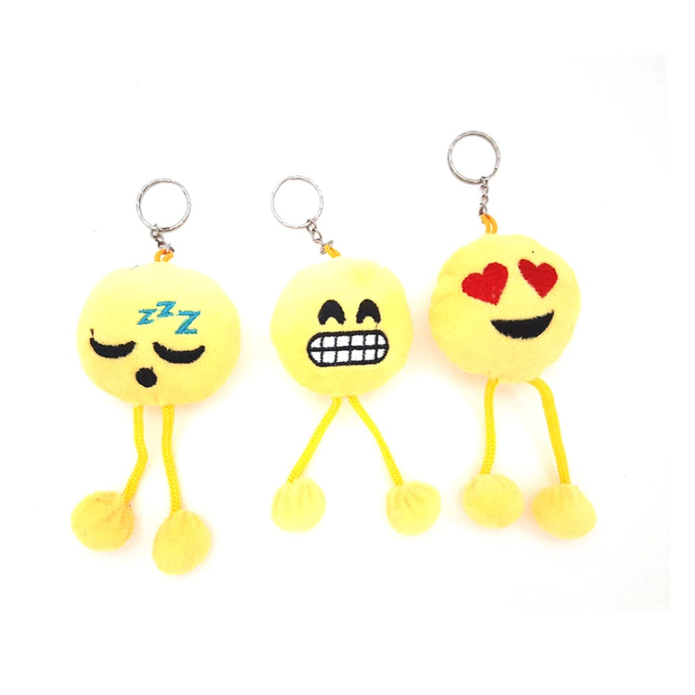 Pack of 3_Generic Smiley With Leg Keychain (Color: Assorted) - GillKart
