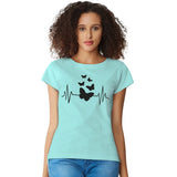 Women's Cotton Western Wear T Shirt (C Green) - GillKart