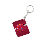 Pack Of 3_ True Love One Side Printed Rectangle Designer Keychain (Red) - GillKart