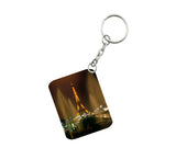 Pack Of 3_ Eiffel Tower One Side Printed Rectangle Designer Keychain (Golden) - GillKart