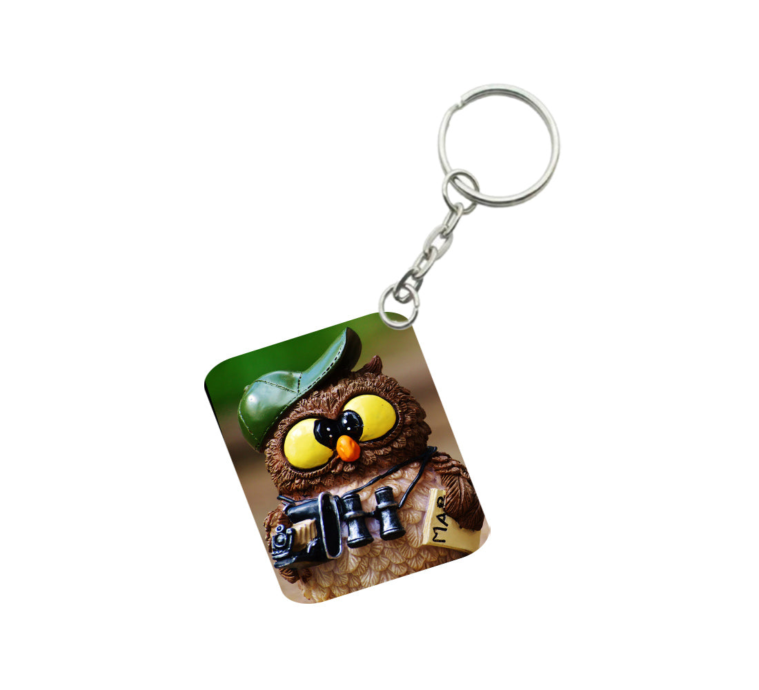Pack Of 3_ Guide Owl One Side Printed Rectangle Designer Keychain (Multi Color) - GillKart