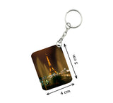 Pack Of 3_ Eiffel Tower One Side Printed Rectangle Designer Keychain (Golden) - GillKart