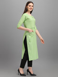 Women's Cotton Straight Kurti (Pista) - GillKart