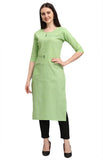 Women's Cotton Straight Kurti (Pista) - GillKart