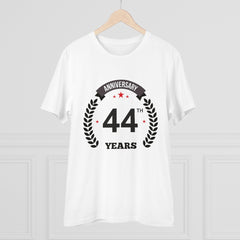 Men's PC Cotton 44th Anniversary Printed T Shirt (Color: White, Thread Count: 180GSM) - GillKart