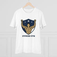 Men's PC Cotton Fittnes Gym Printed T Shirt (Color: White, Thread Count: 180GSM) - GillKart