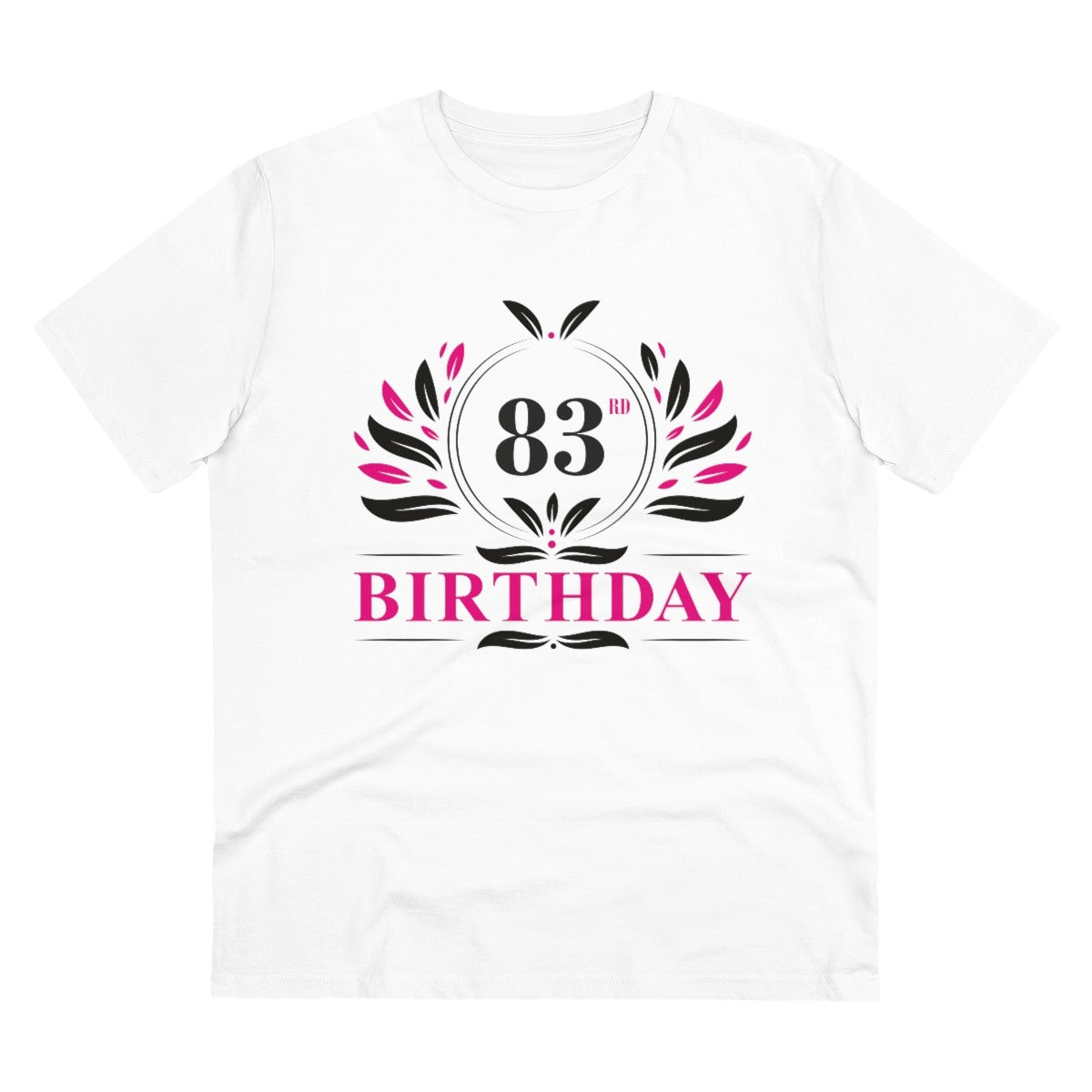 Men's PC Cotton 83rd Birthday Printed T Shirt (Color: White, Thread Count: 180GSM) - GillKart