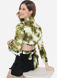 Women's Casual Printed Green Top (Color:Green, Material:Rayon) - GillKart