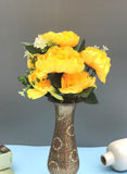 Artificial Flowers Bunch Bouquet Of 7 Poppy Flowers For Home Decoration (Yellow, Material:Silk, Polyester) - GillKart