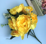 Artificial Flowers Bunch Bouquet Of 7 Poppy Flowers For Home Decoration (Yellow, Material:Silk, Polyester) - GillKart