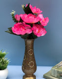 Artificial Flowers Bunch Bouquet Of 7 Poppy Flowers For Home Decoration (Light Pink, Material:Silk, Polyester) - GillKart