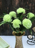 Artificial Flowers Bunch Bouquet Of 6 Chrysanthemum Flowers For Home Decoration (Green, Material:Silk, Polyester) - GillKart