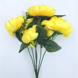 Artificial Flowers Bunch Bouquet Of 7 Poppy Flowers For Home Decoration (Yellow, Material:Silk, Polyester) - GillKart