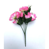 Artificial Flowers Bunch Bouquet Of 7 Poppy Flowers For Home Decoration (Light Pink, Material:Silk, Polyester) - GillKart