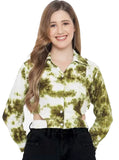 Women's Casual Printed Green Top (Color:Green, Material:Rayon) - GillKart