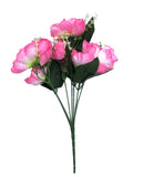 Artificial Flowers Bunch Bouquet Of 7 Poppy Flowers For Home Decoration (Light Pink, Material:Silk, Polyester) - GillKart