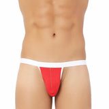 Men's Cotton Spandex Sexy Underwear (Red And White) - GillKart