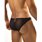 Men's Mesh Power Net Sexy Transparent Brief Underwear (Black) - GillKart