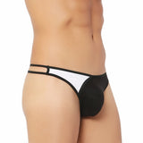 Men's Cotton Spandex Lace Thong Consists Of Two Strings Underwear (Black And White) - GillKart