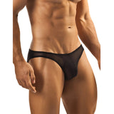 Men's Mesh Power Net Sexy Transparent Brief Underwear (Black) - GillKart