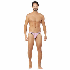 Men's Mesh Power Net Transparent Sexy Brief Underwear (Pink) - GillKart