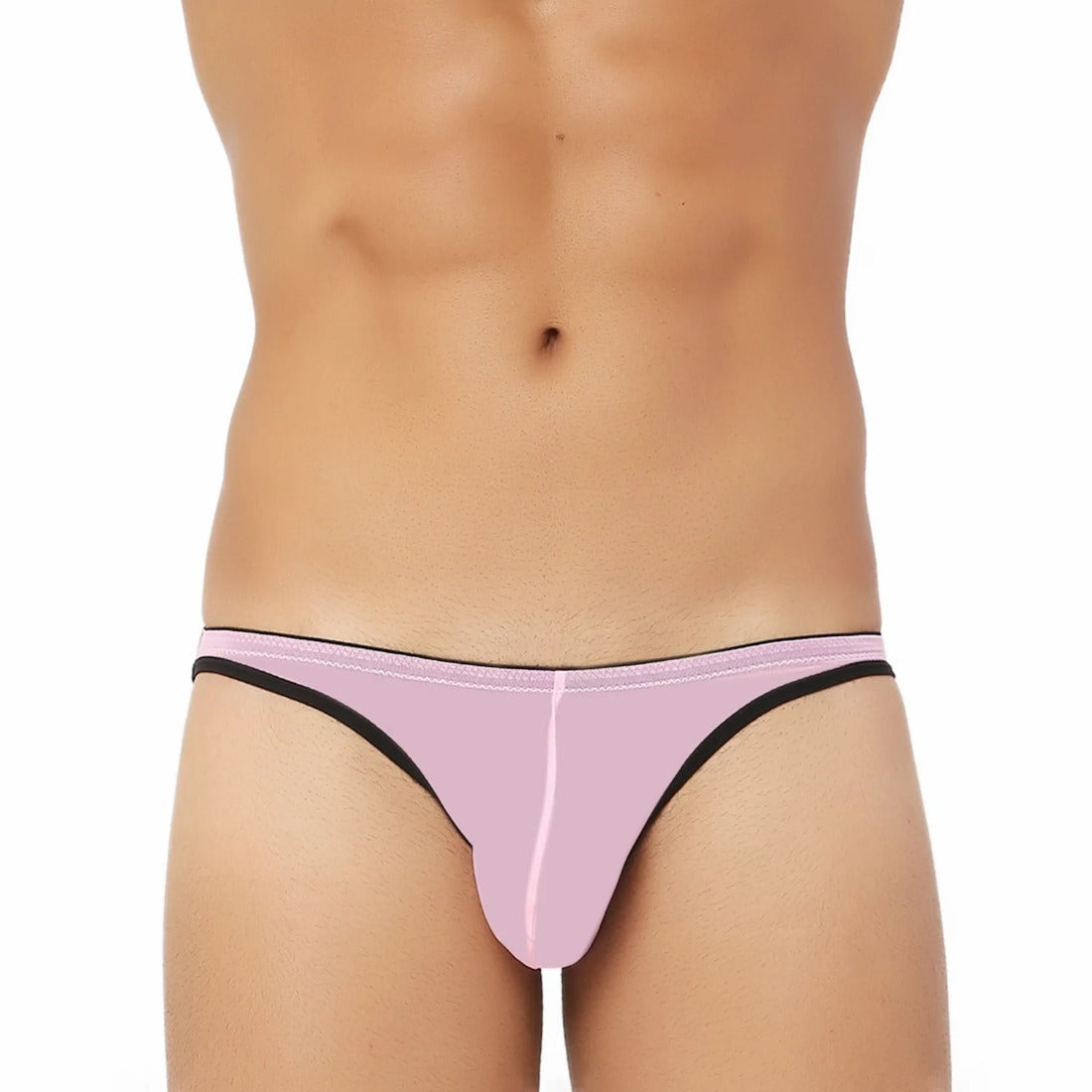 Men's Mesh Power Net Transparent Sexy Brief Underwear (Pink) - GillKart