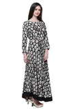 Women's Rayon Zari Zardozi Work Designer Floor Length Kurti (Black, Rayon) - GillKart