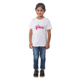 Girls Cotton Princess Half Sleeve TShirt (White) - GillKart