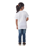 Girls Cotton Panda Glass Half Sleeve TShirt (White) - GillKart