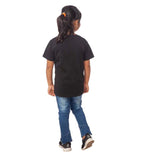 Girls Cotton Princess Half Sleeve TShirt (Black) - GillKart