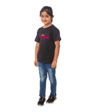 Girls Cotton Princess Half Sleeve TShirt (Black) - GillKart