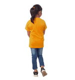 Girls Cotton Panda Glass Half Sleeve TShirt (Mustard) - GillKart