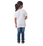 Girls Cotton Princess Half Sleeve TShirt (White) - GillKart