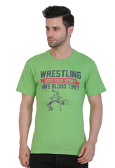 Men's Cotton Jersey Round Neck Printed Tshirt (Pale Green) - GillKart