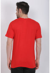 Men's Cotton Jersey Round Neck Plain Tshirt (Red) - GillKart