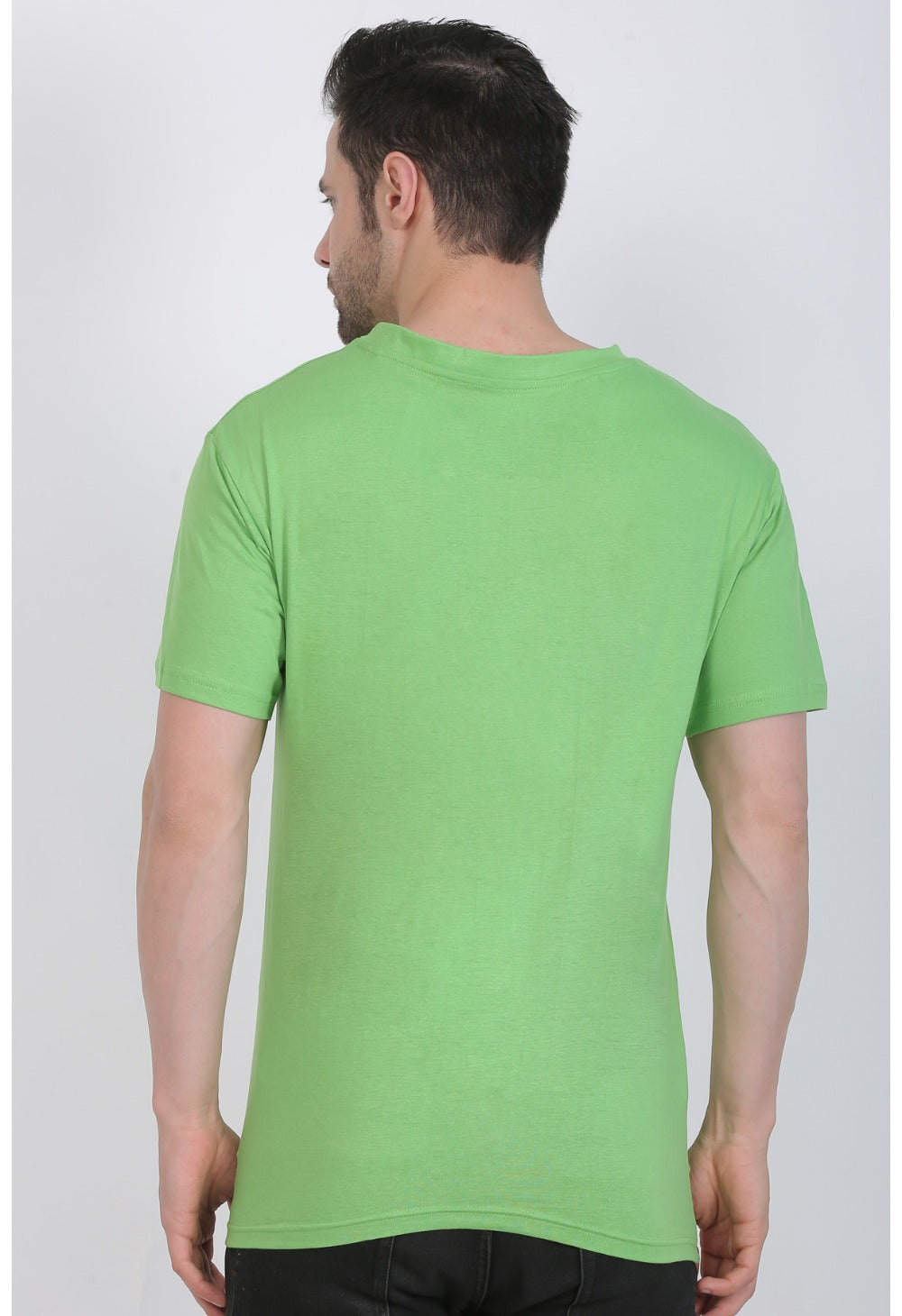 Men's Cotton Jersey Round Neck Printed Tshirt (Pale Green) - GillKart