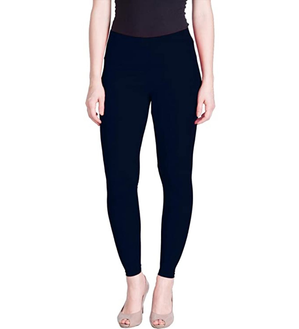 Women's Cotton Stretchable Skin Fit Ankle Length Leggings (Navy Blue) - GillKart