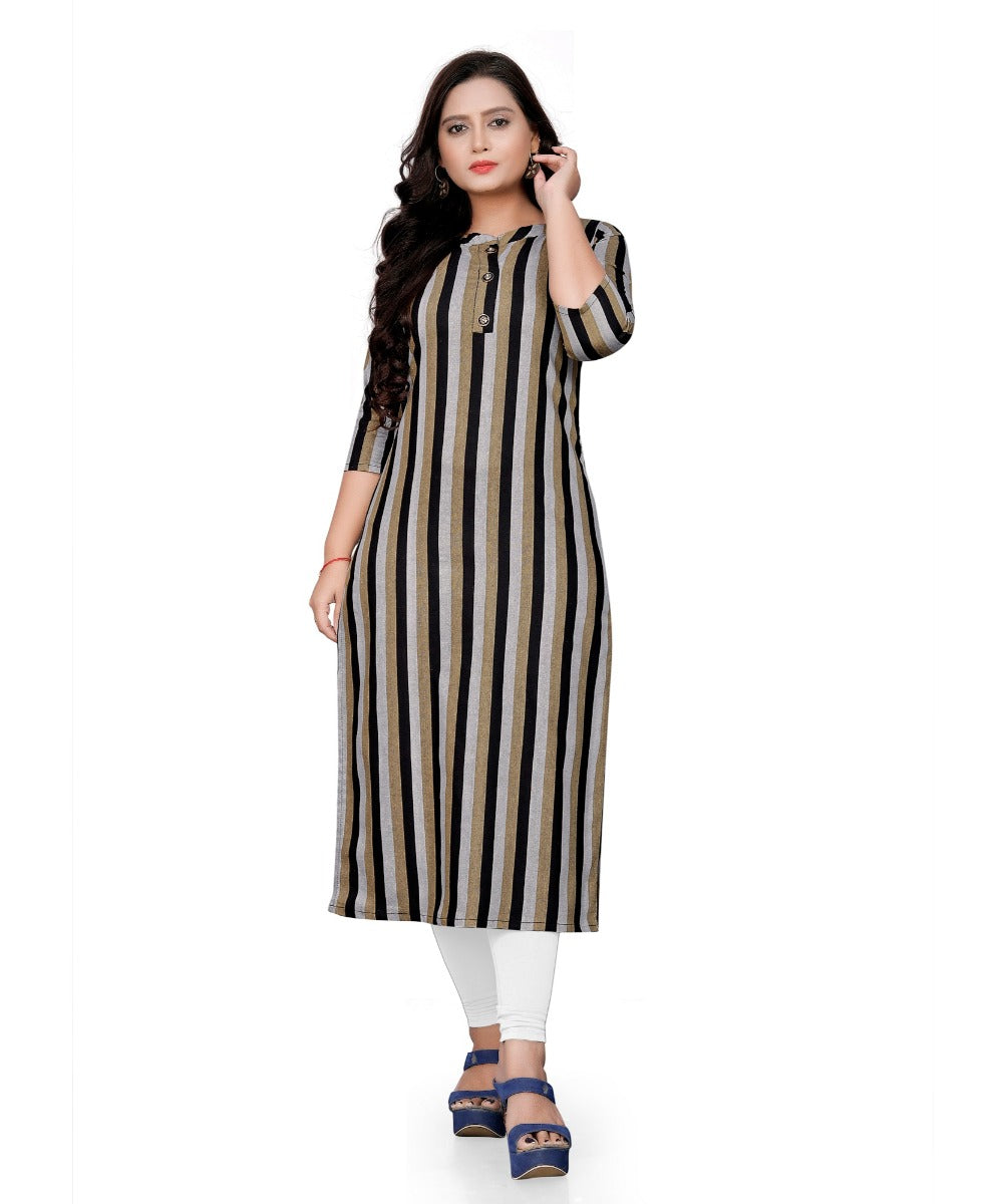 Women's Cotton Printed Straight Kurti (Multi Color) - GillKart